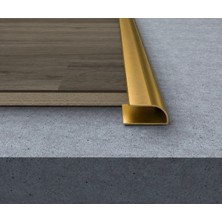 Laminant Parke Oval U Bitim Profili Çıtası Altın Gold Rengi 90CM*8MM