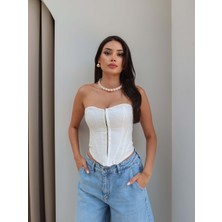 Esra Helvacı Nakış Işlemeli Korse Bluz