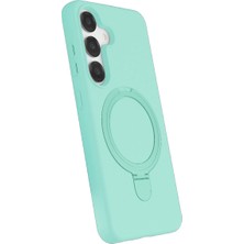 Eco Port Samsung Galaxy S25 Regal Magsafe Standlı Kapak - Su Yeşili