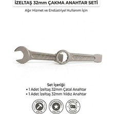 İzeltaş 32 mm Yıldız Çatal Ikili Çakma Kombine Anahtar Seti