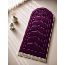 Yüsrina Ipek Kadife 1.5 cm Süngerli, Özel Nakış Detaylı Namazlık, Ortopedik Seccade + Çanta