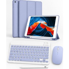 Five-E Apple iPad 7-8-9. Nesiller 10.2 Inc Slatepro Yatay Standlı Türkçe Klavye Mouse Kalem ve Kılıf Seti A2602 A2270 A2197