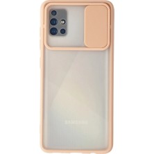 Eco Port Samsung Galaxy A71 Kılıf Palm Buzlu Kamera Sürgülü Silikon - Pembe