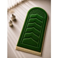 Yüsrina Ipek Kadife 1.5 cm Süngerli, Özel Nakış Detaylı Namazlık, Ortopedik Seccade + Çanta