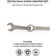 İzeltaş 24MM Yıldız Çatal Ikili Çakma Kombine Anahtar Seti
