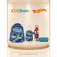Sports Hot Wheels Lisanslı Okul Çantası - Beslenme Çantası , Kalem Kutusu ve Suluk&matara Seti