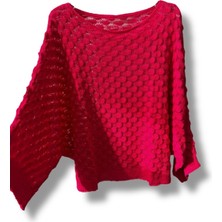 Kadın Merserize Triko Bluz Oversize Standart Beden 38-52 Uyumlu Salaş