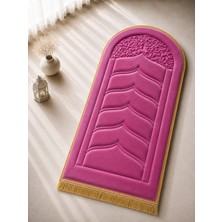 Yüsrina Ipek Kadife 1.5 cm Süngerli, Özel Nakış Detaylı Namazlık, Ortopedik Seccade + Çanta