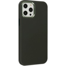 Eco Port Apple Iphone 12 Pro Max Kılıf Asya Deri Silikon - Koyu Yeşil