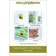 Lufern Doğal Yenilebilir Kedi Nanesi Otu Avokado Çimi Özel Yapışkanlı Yüzey 360° Dönen Catnip Yalama Topu