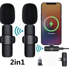 sbodurhome iPhone ve Type C Girişli Cihazlar Için Ikili Kablosuz Yaka Mikrofonu, Sosyal Medya ve Video Kayd