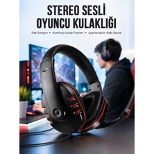 Renklime Oyuncu Kulaklığı Kulak Üstü Kablolu Stereo Mikrofonlu Yumuşak Kulak Yastığı Yeni Nesil