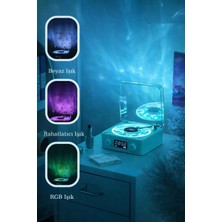 sbodurhome Retro Tasarımlı Bluetooth Bağlantılı Plak Çalar, 3D Ses Dalgası ve Subwoofer Özellikli