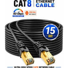 Vwin Cat8 Süper Hızlı (15 Metre) 40 Gbps 2000 Mhz Stp Internet Ağ Kablosu Ethernet Cable