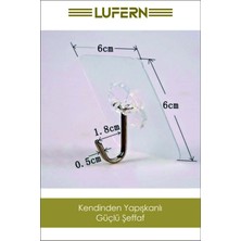 Lufern Özel Üretim Kendinden Yapışkanlı Askı Şeffaf Güçlü Anahtar Kapı Duvar Metal Kanca Çok Amaçlı