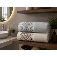 MySoft Home El Yüz Havlusu 2 Adet Pamuklu 50 x 90 cm Etnik Desen Ultra Yumuşak