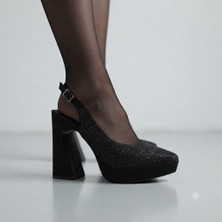 Cyln Milano 1280 Kadın Taşlı Platform Topuklu Ayakkabı (12 cm Topuk Boyu)