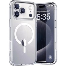 Fuchsia Yesido iPhone 17 Pro ile Uyumlu PC03 Ace Şeffaf Magneticsafe Kapak - Şeffaf