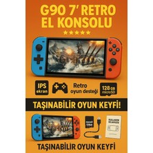 İlkyaz Fashion Retro Oyun Konsolu, 7 Inç IPS Ekran, 128GB Hafıza Kartı Desteği, Ps1 ve Nes Uyumlu