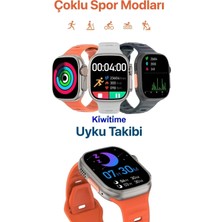 İlkyaz Fashion Titanyum Kasa Bluetooth Aramalı Akıllı Saat, Nabız ve Uyku Takibi Özellikli, Siyah Silikon Kord