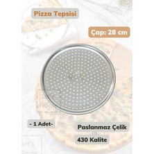 Jet's Home Çelik Pizza Tepsisi 28 cm Paslanmaz Çelik Tepsi