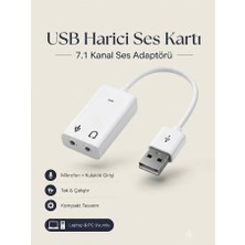 USB Harici Ses Kartı 7.1 Kanal Çift 3.5 mm Mikrofon ve Kulaklık Çevirici Adaptör
