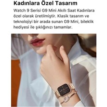 İlkyaz Fashion Kadınlar Için Pembe Kasa ve Metal Kordonlu 41 mm Akıllı Saat, Nabız ve Uyku Takibi Özellikli