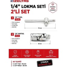 İzeltaş 1/4” Lokma T Kol Mafsal Ikili Set (Civata Deposu)
