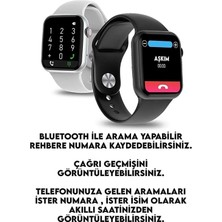 İlkyaz Fashion Pembe Metalik Kasa ve Siyah Silikon Kordonlu, Sesli Görüşme Özellikli Akıllı Saat