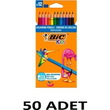 Bic 50 Adet Tropicolors Kuru Boya Kalemi 12 Renk