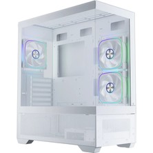 Gamebooster Nyvra Alpha 750W 80+ Bronze Atx Apfc 3.1 Pcı-E 5.1 3*argb Pwm Fan Atx Mid-Tower Seaview Gaming Beyaz Kasa