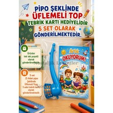 Nostaljik Lezzetler 5 Set Yeni Okumayı Öğrenen Öğrencilere Hediye Artık Okuyorum Yazılı 1. Sınıf Hatırası Pipo Şeklinde Üflemeli Top Tebrik Kartı Hediyeli
