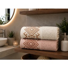 MySoft Home El Yüz Havlusu 2 Adet Pamuklu 50 x 90 cm Etnik Desen Ultra Yumuşak