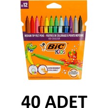 Bic 40 Adet Kid Couleur Keçeli Boya Kalemi 12`li Kutu