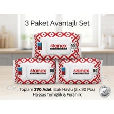 Abnturk 3 Paket Toplam 270 Adet Avantajlı Islak Mendil Temizlik Mendili Pratik ve Hijyenik Temizlik