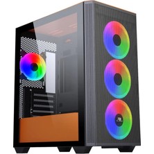 Powerboost PB-P2252BO USB 3.0, Atx Mesh, Ring Argb Fan, Turuncu Kasa