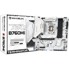 Maxsun Terminator B760M-D4-ICE LGA1700 Ddr4 4400 Mhz M.2 HDMI Matx Intel Anakart Beyaz