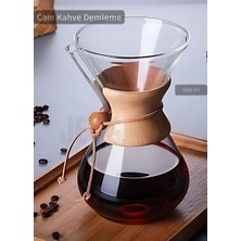Jet's Home Chemex Cam Kahve Demleme Ahşap Tutacaklı 400 ml