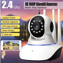 MiraLive 360 Derece Dönebilen Kablosuz Ip Güvenlik Kamerası, Gece Görüşlü ve Harekete Duyarlı, Beyaz