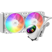 Powerboost Cırcle Beyaz LGA1700/AM5 2X120MM Rainbow Fanlı 240MM Sıvı Soğutma