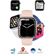 Hace Bazaar Pembe Silikon Kordonlu Rose Gold Akıllı Saat, Nabız ve Uyku Takibi Özellikli, Gps Destekli