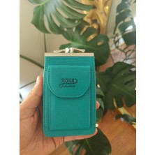 Roka Collection 4038 Hakiki Deri Dikey Kredi Kartlıklı Çakmak Cepli Sigaralık