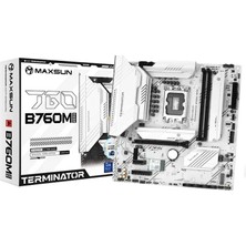 Maxsun Terminator B760M Gkd5 Ice LGA1700 Ddr5 7600 Mhz M.2 HDMI Matx Intel Anakart Beyaz