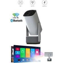 Hace Bazaar 4K Destekli, Dahili Powerbank Özellikli Taşınabilir LED Projeksiyon Cihazı, Kablosuz Bağlantıl