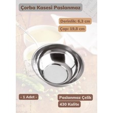 Jet's Home Çorba Kasesi Paslanmaz Kase Yoğurt Kasesi Meyve Kasesi Çelik 19,8 cm