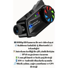 İlk El Grup 1080P Video Kayıt Özellikli, Su Geçirmez ve Bluetooth 5.4 Motorcu Interkom Kulaklığı