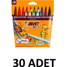Bic 30 Adet Visa Keçeli Boya Kalemi 10 Lu Fırça Uçlu