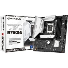 Maxsun Terminator B760M Gkd5 Ice LGA1700 Ddr4 5333 Mhz M.2 HDMI Itx Intel Anakart