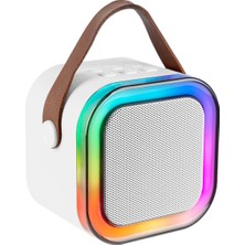 İlk El Grup Karaoke Mikrofonlu Beyaz Bluetooth Hoparlör, Taşınabilir Müzik ve Eğlence Sistemi