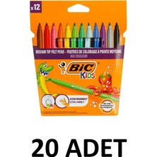 Bic 20 Adet Kid Couleur Keçeli Boya Kalemi 12`li Kutu